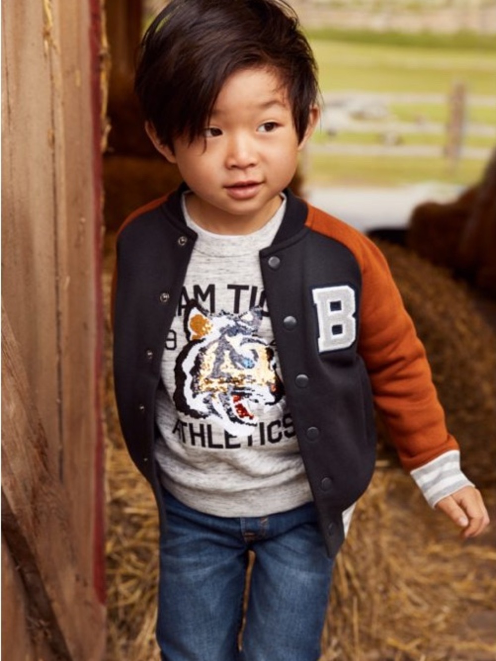 H&M Kids Premium Varsity Baseball Bomber Jacket - Sz 3/4T EUC